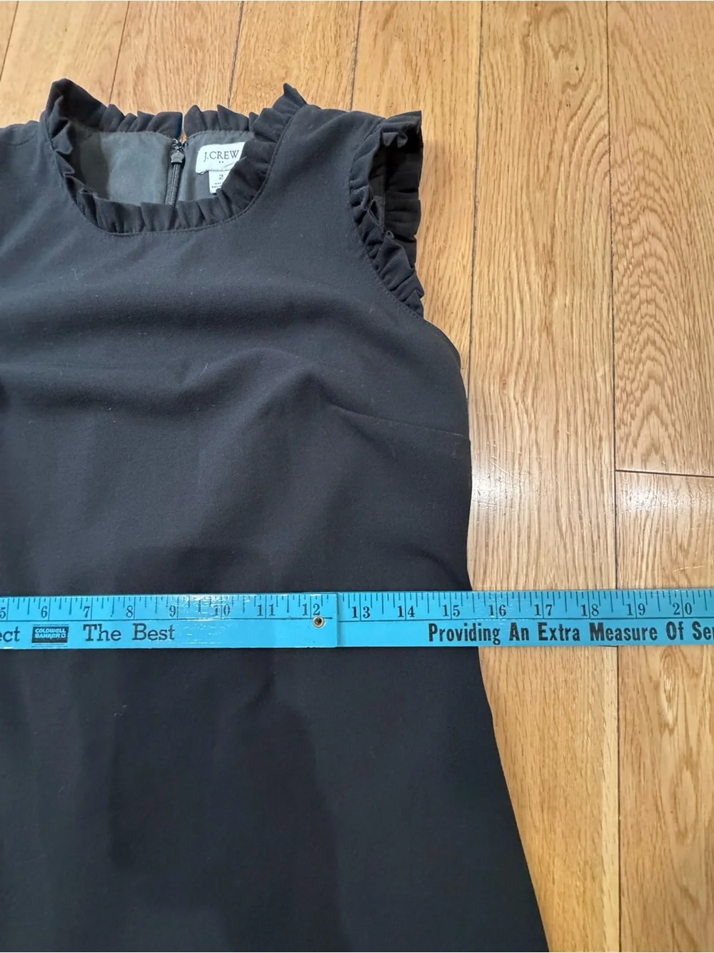 J. Crew Suiting Black Sleeveless Ruffle-Trim Mini Dress 2